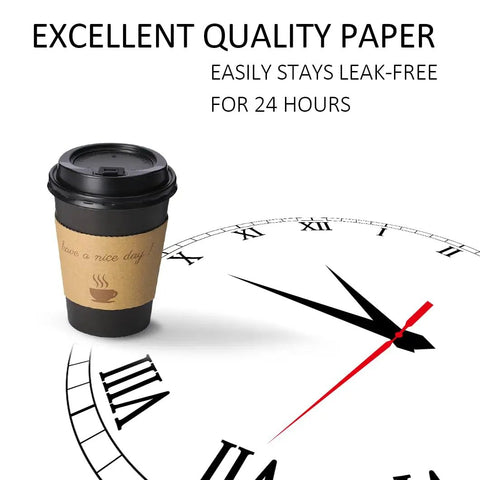 100 Pack 12 Oz Thickened Coffee Cups With Lids Sleeves And Straws For To Go Coffee At Home Office Cafes And Parties on clock face