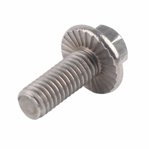 M6 Flange Bolts 304 Stainless Steel Hex Screws 5 Lengths For Furniture And Industrial Builds Heavy Duty Fasteners No Washer Needed DIY Pro Gear 16 To 35 Mm close-up of hex flange bolt