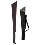 Machete All Terrain Chopper With Sheath For Survival And Bushcraft, showing blade and black handle next to secure sheath