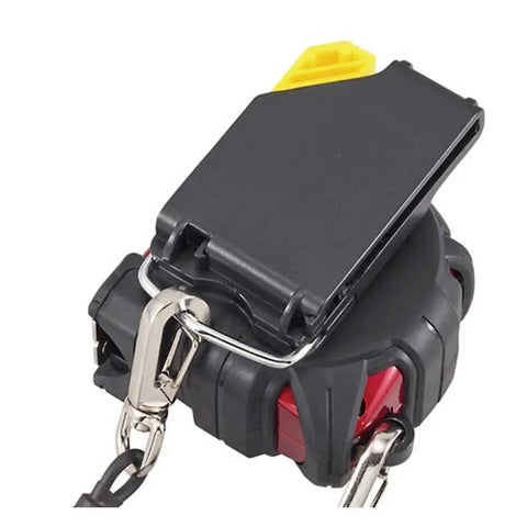 Back view of Heavy Duty 25 Ft Tape Measure One And One Sixteenth Inch GS Lock with safety clip and rugged casing