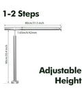 Tough As Nails Stainless Steel 304 Hand Rail For Steps And Porch Safety Grab Bar with adjustable height, 31.5 inch wide, for 1-2 steps.