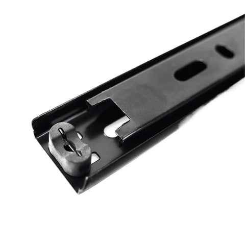 Heavy Duty Black 27mm Ball Bearing Drawer Slide Zinc Plated, 2 Fold Telescopic Kitchen Cabinet Drawer Slide For Heavy Loads