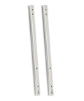 Rugged Three Fold Full Extension Drawer Slides Side Mount 400mm Ball Bearing Runners For Cabinets RVs Medical Carts And Electronics Enclosures Zinc Plated Steel With Smooth Glide showing two extended steel rails