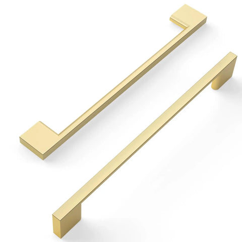 10 Pack Brushed Gold Cabinet Pulls And Drawer Handles With 7.5 Inch Size And 192 mm Hole Centers Crafted From Heavy Duty Zinc for kitchen.