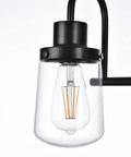 Single light of Four Light Black Vanity Light Fixtures with Clear Glass Shades Dope Industrial Wall Sconces for Bathroom Hallway Kitchen