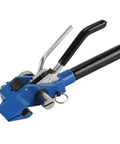 Rock Solid Stainless Steel Strapping Tensioner With Quick Cable Tie Cutter Heavy Duty Banding Tool close-up showing handles and metal parts.