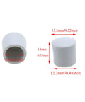 Door Stop Bumpers Rubber White 0.4 Inch Replacement Sleeves 16 Pack shown with measurements