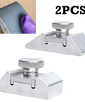 Rock Solid Aluminum Sandpaper Holder And Precision Corner Sanding Block With Ergo Grip For No Sweat Woodworking Polish And Flat Out Metal Detailing Shop Pro Gear Two Pack, two aluminum sanding blocks.