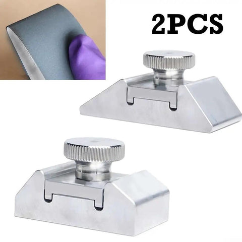 Rock Solid Aluminum Sandpaper Holder And Precision Corner Sanding Block With Ergo Grip For No Sweat Woodworking Polish And Flat Out Metal Detailing Shop Pro Gear Two Pack, two aluminum sanding blocks.