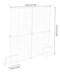Heavy Duty Adjustable Freezer Dividers For Upright Fridge Rock Solid White Wire Partition 57cm size with seamless locking clips.
