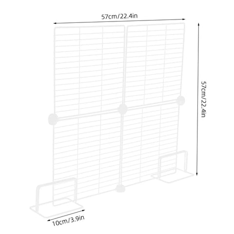 Heavy Duty Adjustable Freezer Dividers For Upright Fridge Rock Solid White Wire Partition 57cm size with seamless locking clips.
