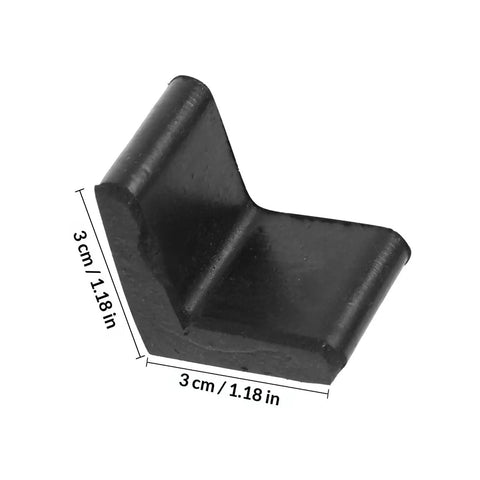 L Shape Black Rubber Furniture Leg Caps Set For Tables And Shelves Floor Protectors with dimensions 3 cm x 3 cm