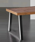 Built Legit Tough 30 Inch Heavy Duty Steel Table Legs With Wide Industrial Crossbar DIY Black Metal Furniture Base for desks, side view.