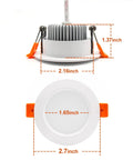 2 Inch LED Recessed Lighting Kit Dimmable Downlight 3W 35W Halogen Equivalent CRI80 5000K Daylight White Ceiling Light With LED Driver