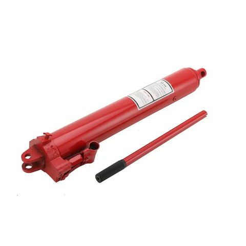 Built Tough 12 Ton Manual Cherry Picker Hydraulic Long Ram Jack With Easy Pump Handle For Zero Sweat Engine Hoist Cylinder Swap On Any Garage Shop Crane Red