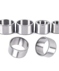 Heavy Duty Chrome Steel Bearing Sleeves Drop Dead Simple Bushings Built Like A Tank For Hefty Loads Quick Swap Fix, five chrome steel sleeves in various sizes.