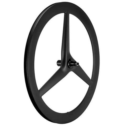 Carbon Tri-Spoke Road Wheelset 700c Tubeless Ready 55/25mm Profile UD Matte Toray T700 Rim V Brake Compatible Shimano 8-12 Speed