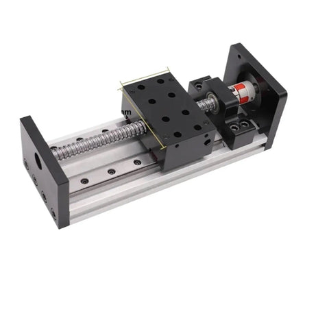 Heavy Duty Linear Rail Motor Kit With Ball Screw Sliding Table SFU1605 Nema23 Motor Linear Guide Stage visible in side view