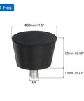 Dope Adjustable Rubber Furniture Feet Set Of 4 With M8 12mm Studs For Tables And Chairs, 1.5 Inch By 0.98 Inch Floor Protectors