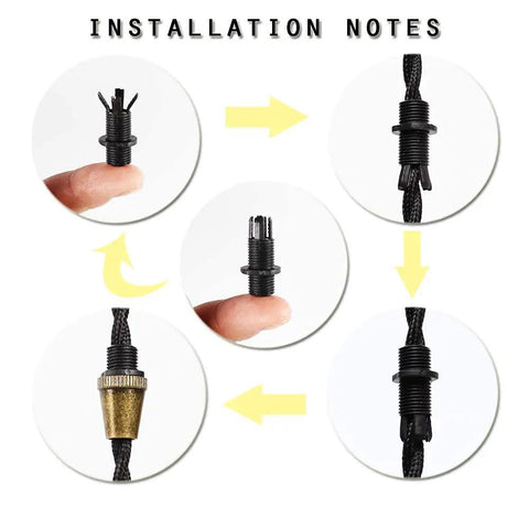 Installation process for Plastic Strain Reliefs 50 Pack For Pendant Lighting And Wiring Cord Grips Cable Glands