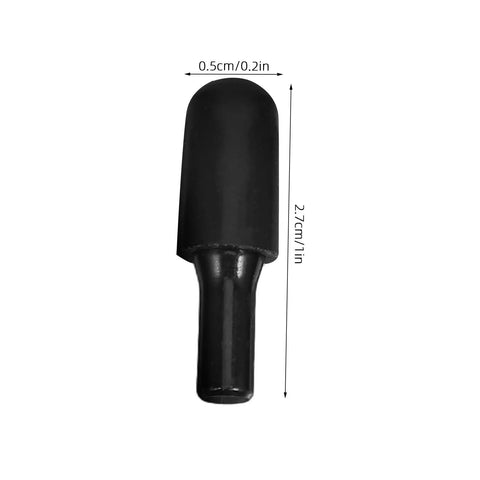 Close-up of a single 1/4 inch carbon steel dowel pin with rubber cover from 24 Pack Shelf Pins For Cabinets And Wardrobes, side view.
