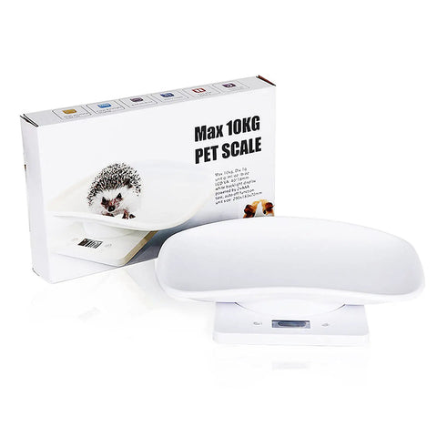 Portable Mini Pet Scale With Tray 22 Lb Capacity LCD Digital Weighing Scale All In One For Small Animals And Kitchen Use