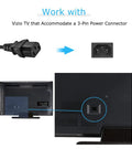 Five Foot AC Power Cord For Yamaha Motif ES6 ES7 ES8 Synthesizer And Keyboard Workstation with 3-prong plug near Vizio TV