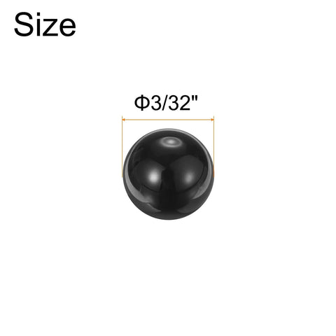 Ceramic bearing ball, 3/32 in (2.381 mm) diameter, silicon nitride ceramic, black