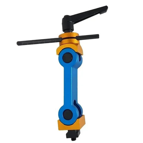 Universal Adjustable CNC Mill And Lathe Work Piece Stop Positioner M10 M12 M16 Threads Rock Solid Precision Locator Tool, blue and orange fixture