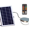 JUDYSSY Led Solar Flood Light with solar panel and remote control for outdoor use, waterproof design, ideal for gardens.