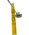 T3 Golf Putting Training Aid For A Consistent Stroke Lower Your Score Pro Level Practice And Master Your Putting Fundamentals With Real World Feedback Built For Indoor And Outdoor Use Golden Yellow with putter and ball on track.
