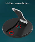 Close-up of hidden screw holes in Invisible Metal Magnetic Door Catch Stops Keep Doors From Slamming Shut With Strong Hold For Bedrooms Bathrooms Offices And Homes In Cool Black Finish.
