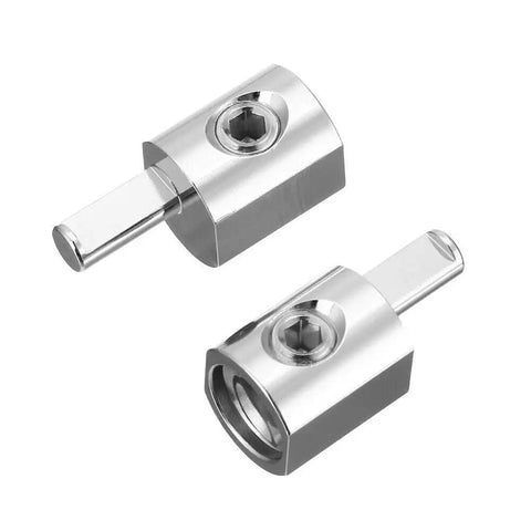 One Zero To Four Gauge Power Wire Reducer For Car Audio Amp Terminal Nickel Plated 6061 Aluminum With High Conductivity Beefed Up Durable Connector For Oversized Wire And Welding Cable, close-up pair