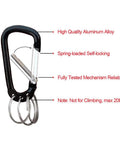 Aluminum Alloy D Shape Carabiner Clip Keychain With 3 Key Rings For Outdoor Gear And Backpack, durable hook shown.