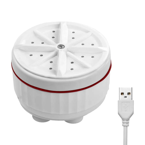Busting Out Those Grimy Threads With This Suction Cup Mini Portable Ultrasonic Washing Machine, compact and USB-powered.