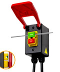 No Sweat Workshop Rig 120V Magnetic Knee Activated Emergency Stop Switch With 5.5 Foot Cord for easy hands-free control.