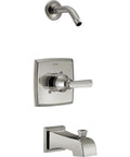 Ashlyn Tub And Shower Trim Kit Without Showerhead Stainless Finish With Temperature Indicator On Handle And Pressure Balance Valve, MultiChoice Universal Rough-In No-Fuss Install