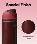 Heavy Duty Double Walled Stainless Steel Water Bottle 24 Oz with matte metallic finish and push button lock lid.