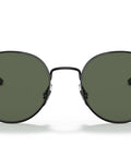 RB3681 Round Sunglasses Unisex 50 mm Frame With 100 Percent UV Protection In Black And Dark Green front view