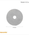 45mm Rotary Cutter Replacement Blades 5 Pack Ultra Sharp Precision Knives For Fabric Vinyl And Paper With Non Stick Coating For Smooth Cuts Heavy Duty Craft Supplies showing a single sharp steel blade.