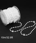 Vertical Bead Cord For Blinds And Curtains, smooth beaded chain spool for roller blind fittings, 10m length, white, durable