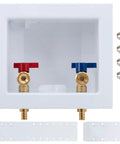 Crimp PEX Washing Machine Outlet Box With Center Drain, 1/2 Inch PEX Inlet To 3/4 Inch MHT Outlet, Includes Four Crimp Rings