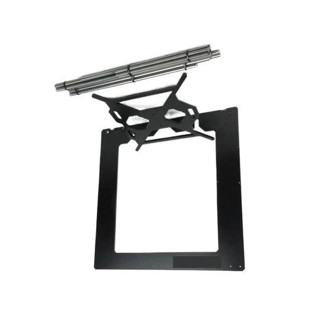 Super Heavy Duty Black Aluminum 3D Printer Frame Kit With 6mm Threaded Smooth Rods Compatible With RepRap I3 Machines, showing base and rods.