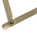 Close-up of a 2 Pack 180 Degree Folding Lid Support Hinge in brass bronze finish for cabinets and furniture, showing hinge joint.