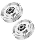 2 Pack Bearing Pulley Wheel For Gym Gear And Home Workout Pro Grade Equipment Durable Round Pulleys For Cable Machines And Sliding Door Rollers Easy To Install Quickly, silver aluminum