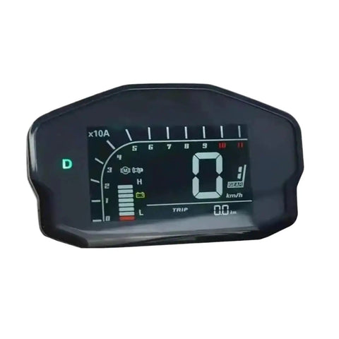 Hella Powerful 5000 Watt Mid Drive Motor Conversion Kit With Fardriver Controller display panel showing speed and battery levels.