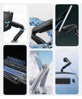 Rock Solid Single Monitor Desk Mount With Smooth Floating Arm Fits Up To 32 Inch Screens shows adjustable features and arm design.