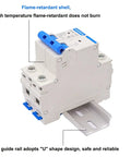 32A 400V Miniature Circuit Breaker Two Pole Go-To AC Disconnect Switch C32 Din Rail Mount DZ47-63 Style Protective Breaker with flame-retardant shell.
