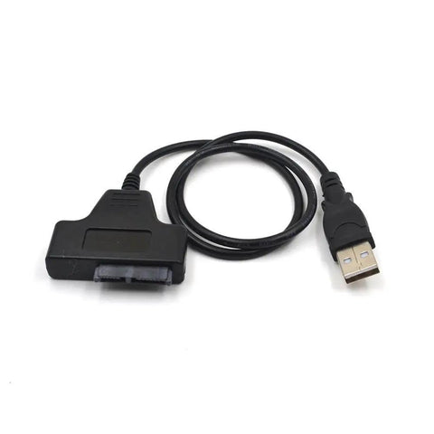 USB 2.0 Slimline SATA CD DVD Drive Adapter Cable 7 Plus 6 Pin For Laptop Testing And Data Transfer No Power Required Plug And Play Boot From External Drive Compatible With Any Slimline SATA Optical Drive black USB adapter cable