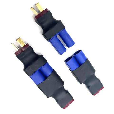 2 Pairs EC5 To T Plug Adapters For RC Cars Trucks Planes Boats And LiPo Battery Chargers EC5 Male To T Plug Female Set